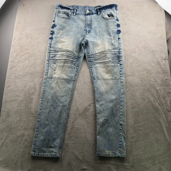 Southpole Mens Skinny Jeans Size 38x32 Blue Denim Light Wash Classic Rugged Y2K - Picture 16 of 16